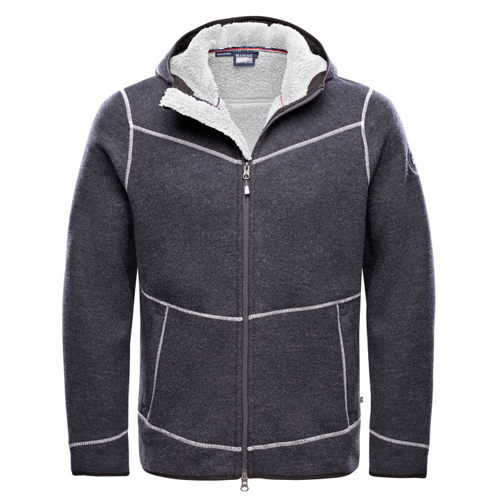 Marinepool Herren-Wollfleecejacke Mattis Gr. L Grau