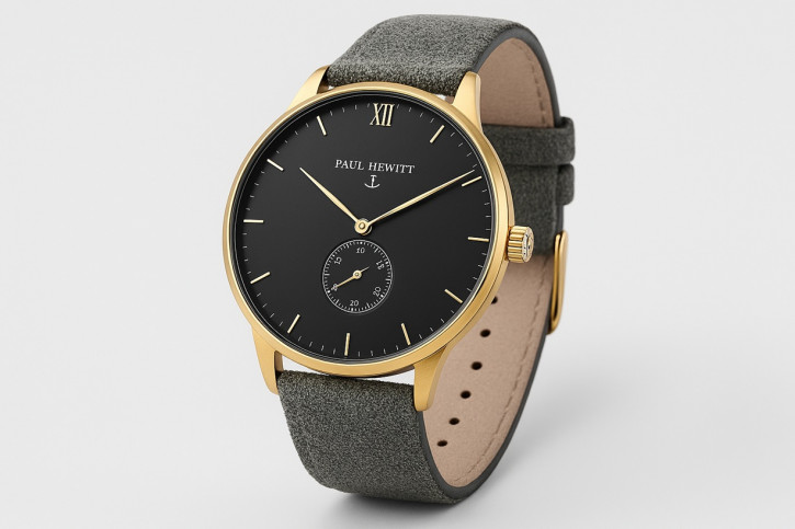 Paul Hewitt Uhr Signature Line Black Sea IP Gold Schwarz Grau Paul Hewitt Uhr Signature Line Black Sea IP Gold Schwarz Grau