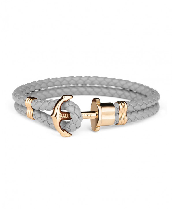 Paul Hewitt Messing Anker Armband Silbergrau Leder Gr.XXL Paul Hewitt Messing Anker Armband Silbergrau Leder Gr.XXL