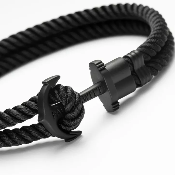 Paul Hewitt Schwarz Anker Armband Schwarz Nylon Gr.S Paul Hewitt Schwarz Anker Armband Schwarz Nylon Gr.S