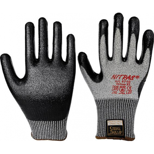 Nitras Schnittschutz-NitrilhandschuheGrau-Schwarz Gr. L Nitras Schnittschutz-NitrilhandschuheGrau-Schwarz Gr. L