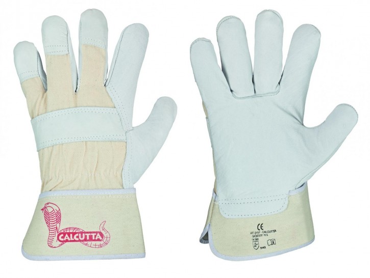 Calcutta Rind-Volllederhandschuhe Beige Gr. 8